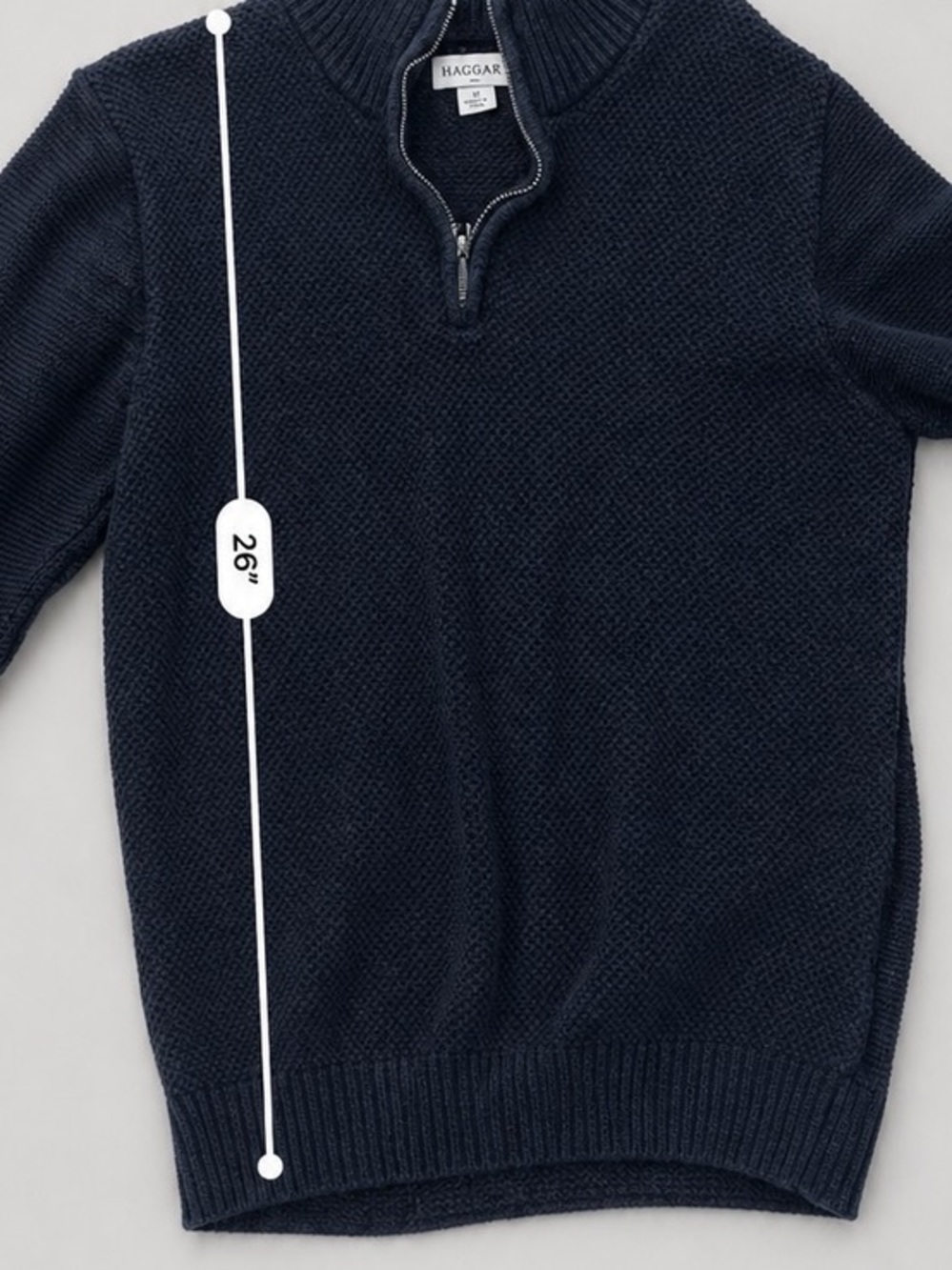Haggar Navy Half-Zip Textured Knit Sweater